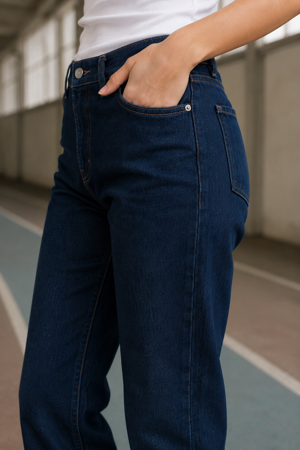 Baseline 08 relaxed jean fabric weight closeup