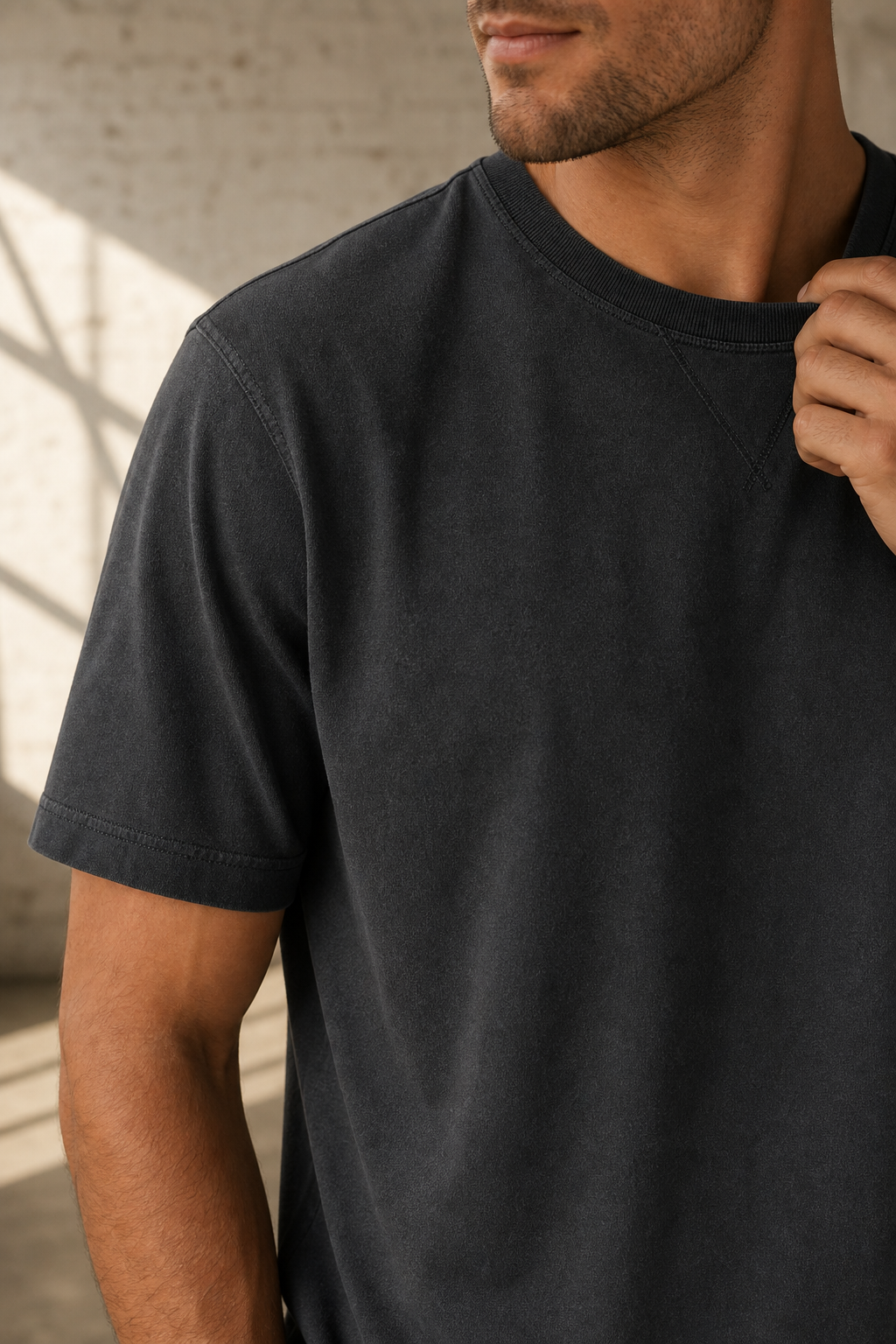 Rivet 47 heavy tee fabric weight closeup