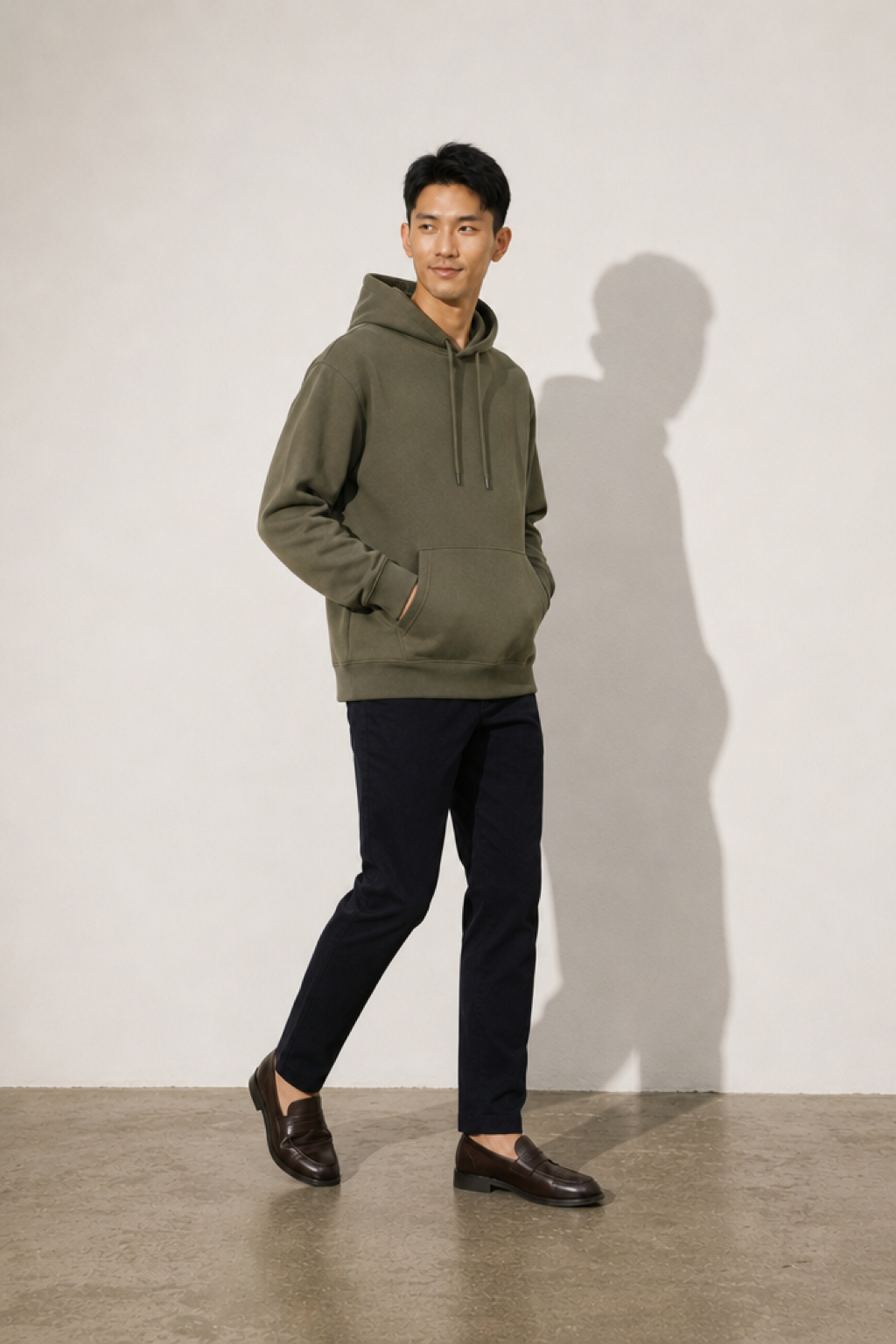Depot 71 heavyweight hoodie work angle view