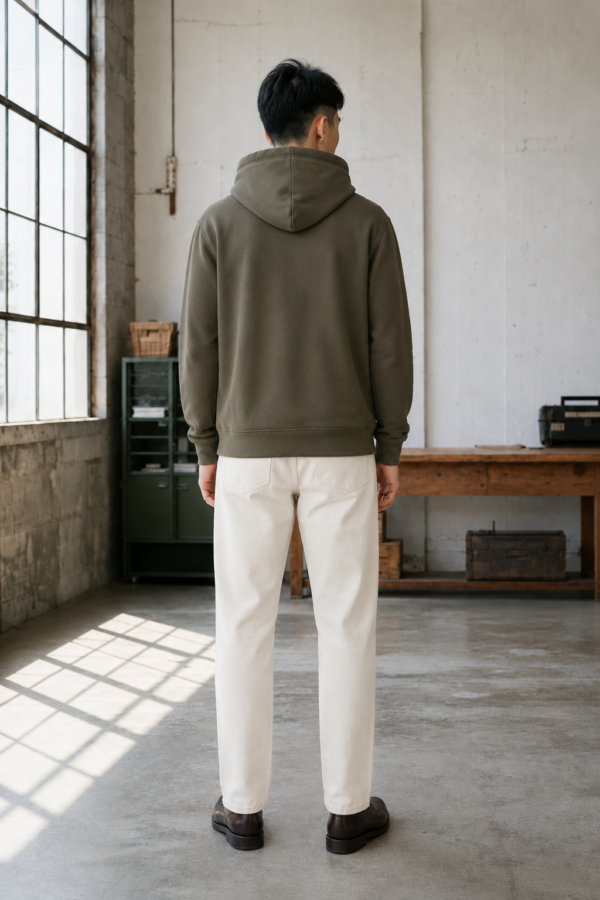 Arkwright 26 heavyweight hoodie back or construction
